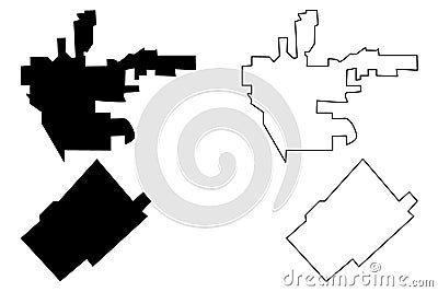 Beverly Hills and San Fernando map vector Vector Illustration