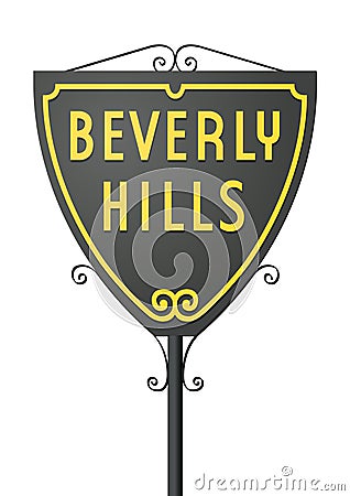 Beverly Hills sign Cartoon Illustration