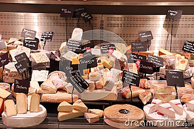 Beverwijk, The Netherlands, October 26th 2018: Cheese in a store Editorial Stock Photo
