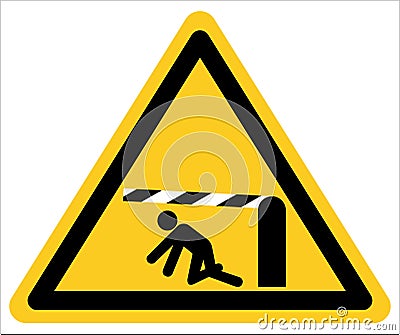 Beware of the car barrier automatic closing Vector Illustration
