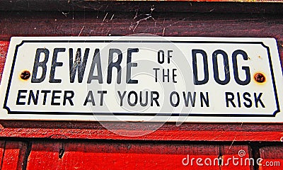 Beware of the dog Stock Photo