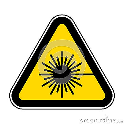 Beware Laser Beam Symbol Sign Isolate On White Background,Vector Illustration EPS.10 Vector Illustration