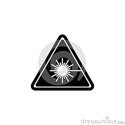 Beware Laser Beam, Warning Radiation Ray Flat Vector Icon Vector Illustration