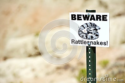 Beware Rattlesnakes Stock Photo