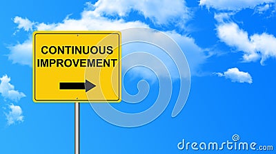 Continuous improvement traffic sign Stock Photo