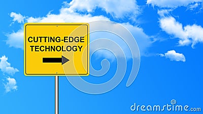 Cutting edge technology traffic sign Stock Photo