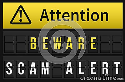 Beware Scam Alert message Vector Illustration