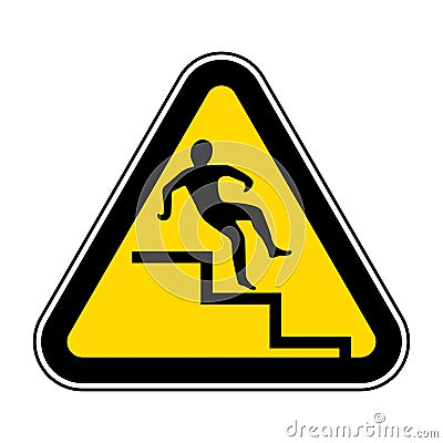 Beware Step Symbol Isolate On White Background,Vector Illustration EPS.10 Vector Illustration