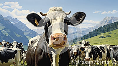 bewildered confused cow Cartoon Illustration