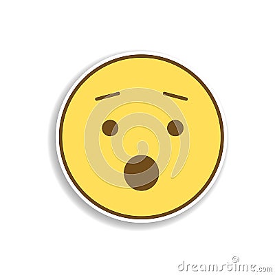 bewilderment colored emoji sticker icon. Element of emoji for mobile concept and web apps illustration Cartoon Illustration