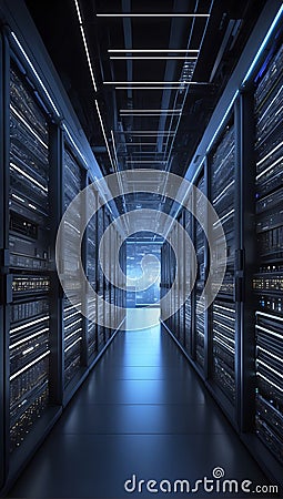 Beyond Binary: QuantumQuotient's 3D Symphony of Data Dynamics. AI generate Stock Photo