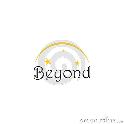 Beyond Word Text with Stars and Moon icon Vector Illustration