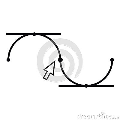 Bezier curve icon, outline style Vector Illustration