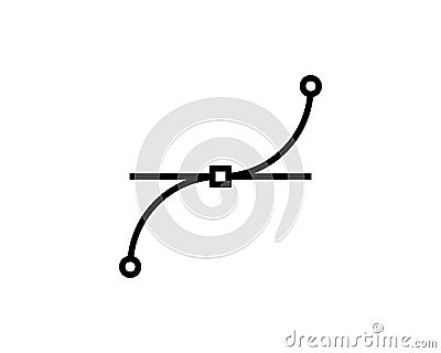 Bezier curve tool icon. Vector graphics designer tool. Simple outlined vector icon in linear style Vector Illustration