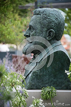 Bronze statue of Jean Jaures, the famous french politician dead in 1914 Editorial Stock Photo