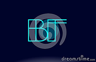 bf b f blue line circle alphabet letter logo icon template vector design Stock Photo