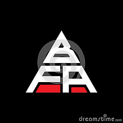 BFA triangle letter logo design with triangle shape. BFA triangle logo design monogram. BFA triangle vector logo template with red Vector Illustration