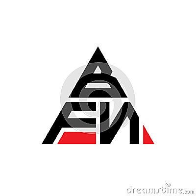 BFN triangle letter logo design with triangle shape. BFN triangle logo design monogram. BFN triangle vector logo template with red Vector Illustration