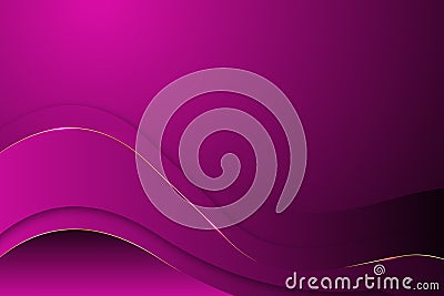 Elegant and luxury Purple gradient with stylish wavy and golden line background Stock Photo