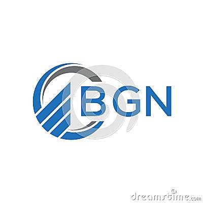 BGN Flat accounting logo design on white background. BGN creative initials Growth graph letter logo concept. BGN business finance Vector Illustration