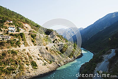 Bhagirathi River at Gangotri, Uttarkashi District, Uttarakhand, Stock Photo