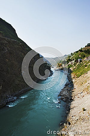 Bhagirathi River at Gangotri, Uttarkashi District, Uttarakhand, Stock Photo