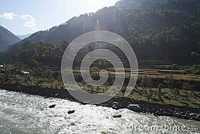 Bhagirathi River at Gangotri, Uttarkashi District, Uttarakhand, Stock Photo