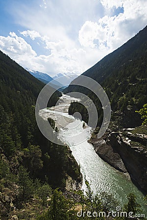 Bhagirathi River at Gangotri, Uttarkashi District, Uttarakhand, Stock Photo