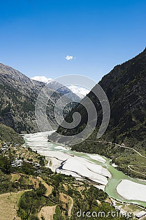 Bhagirathi River at Gangotri, Uttarkashi District, Uttarakhand, Stock Photo