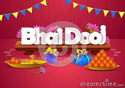 Bhai Dooj wallpaper background Vector Illustration