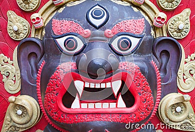 Bhairab Mask from Nepal Stock Photo