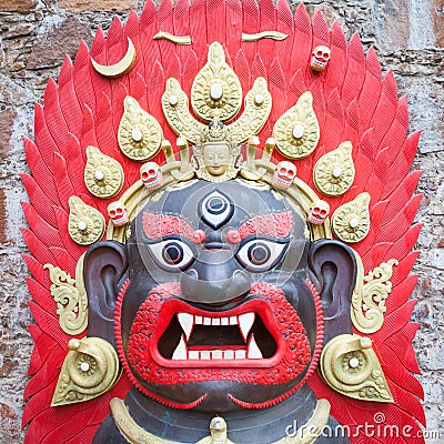 Bhairab Mask from Nepal Stock Photo