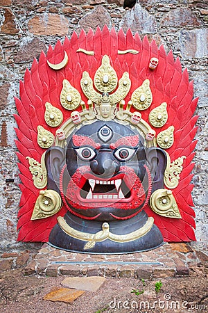 Bhairab Mask from Nepal Stock Photo