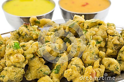 Pakora or Bhajiya Stock Photo