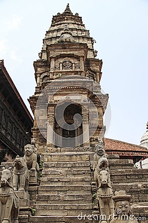 Bhaktapur, Nepal - Circa June 2013: View of Durbar Square Stock Photo