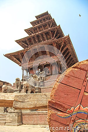 Bhaktapur, Nepal - Circa June 2013: View of Durbar Square Stock Photo