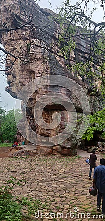 Bhimbetka Rock shelter Bhopal madhya pradesh madhyapradesh raisen Editorial Stock Photo
