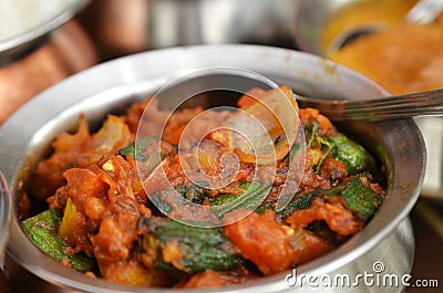 Bhindi masala or okra curry Stock Photo