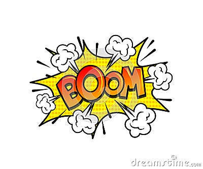 Bhoom comic sounds effect background sound burst Vector Illustration