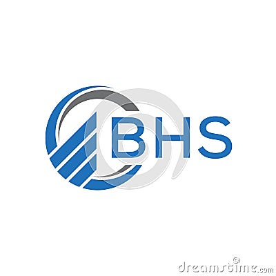 BHS Flat accounting logo design on white background. BHS creative initials Growth graph letter logo concept. BHS business finance Vector Illustration