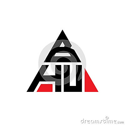 BHU triangle letter logo design with triangle shape. BHU triangle logo design monogram. BHU triangle vector logo template with red Vector Illustration