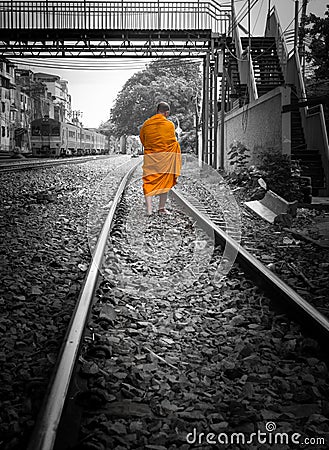 Bhudist Thai monk Editorial Stock Photo