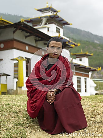 Bhutan - Buddhist Monk Editorial Stock Photo