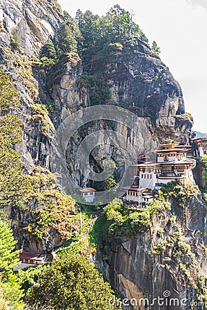 Bhutan, October 26, 2021: Tiger nest monastery in the Himalaya mountains of Bhutan. Also known as Taktsang Lhakhang. Bhutanâ€™s Editorial Stock Photo