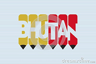 Bhutan text with Pen symbol creative ideas design. Bhutan typography negative space word vector illustration. Vector Illustration