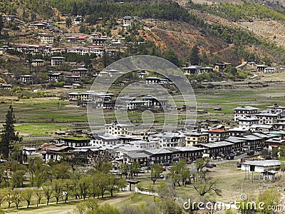 Bhutan - Town of Paro Stock Photo