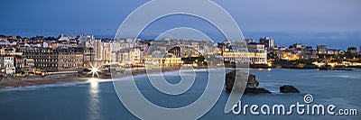 Biarritz Grande Plage beach at twilight Stock Photo