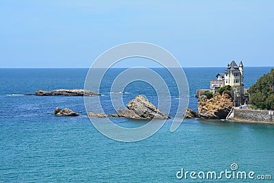 Biarritz Villa Belza Cote des Basques Beach France Stock Photo