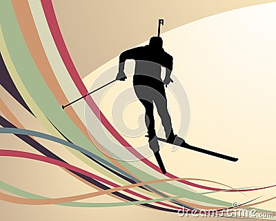Biathlon athlete Vector Illustration