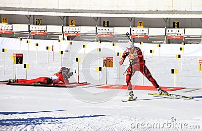 Biathlon in Holmenkollen, Oslo. Editorial Stock Photo